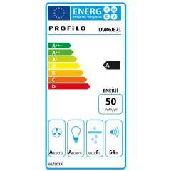 Profilo DVK6J671 Platin Gri Cam Yüzey Duvar Tipi Davlumbaz