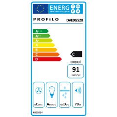 Profilo DVE9G520 Beyaz Cam Yüzey Duvar Tipi Davlumbaz