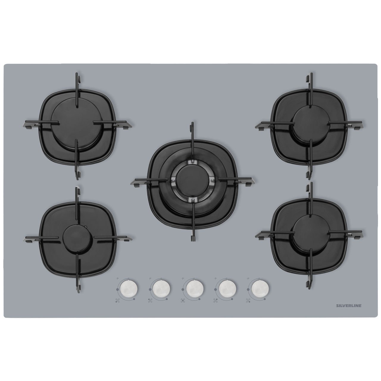 Silverline CS5365S01 Wok Gözlü 75 cm Gri Cam Ankastre Ocak