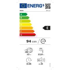 Regal BM 313 E Enerji Sınıfı 3 Programlı 13 Kişilik Bulaşık Makinesi